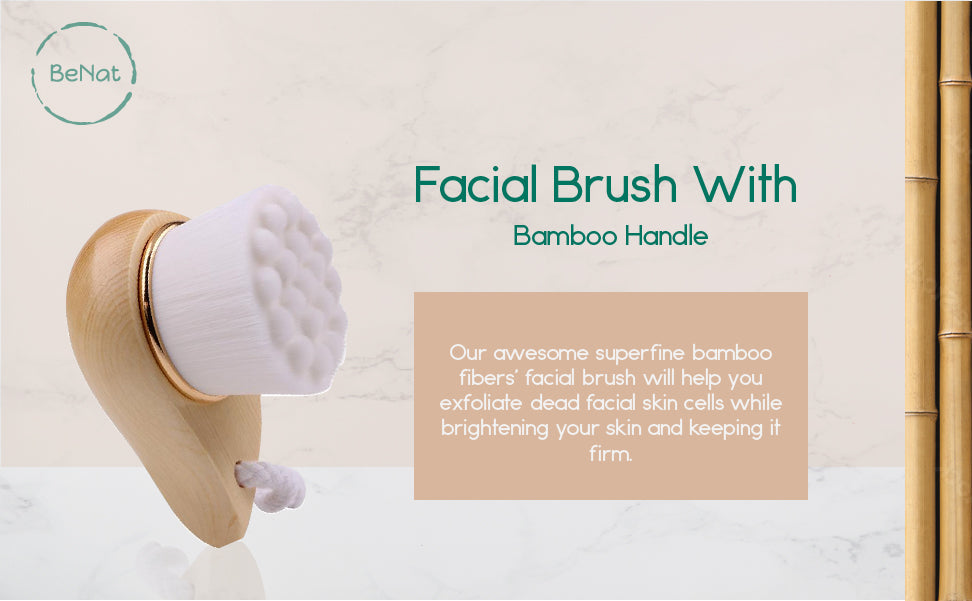BENAT Facial Brush with Bamboo Handle