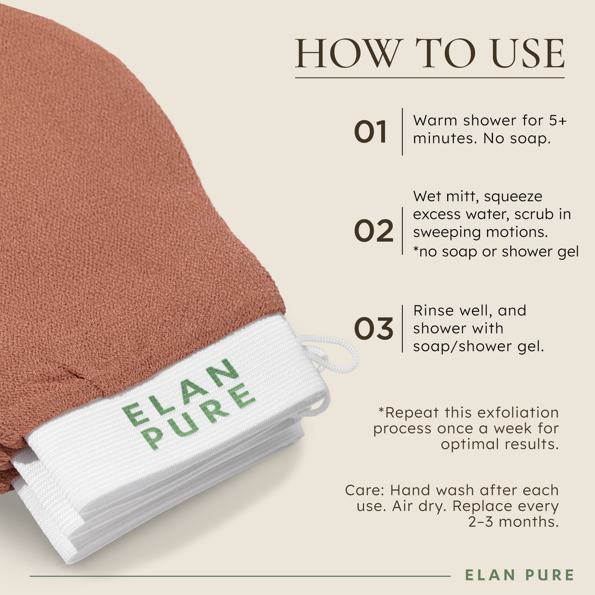 ELAN PURE Exfoliator Mitt