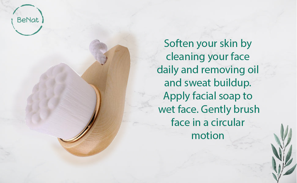 BENAT Facial Brush with Bamboo Handle