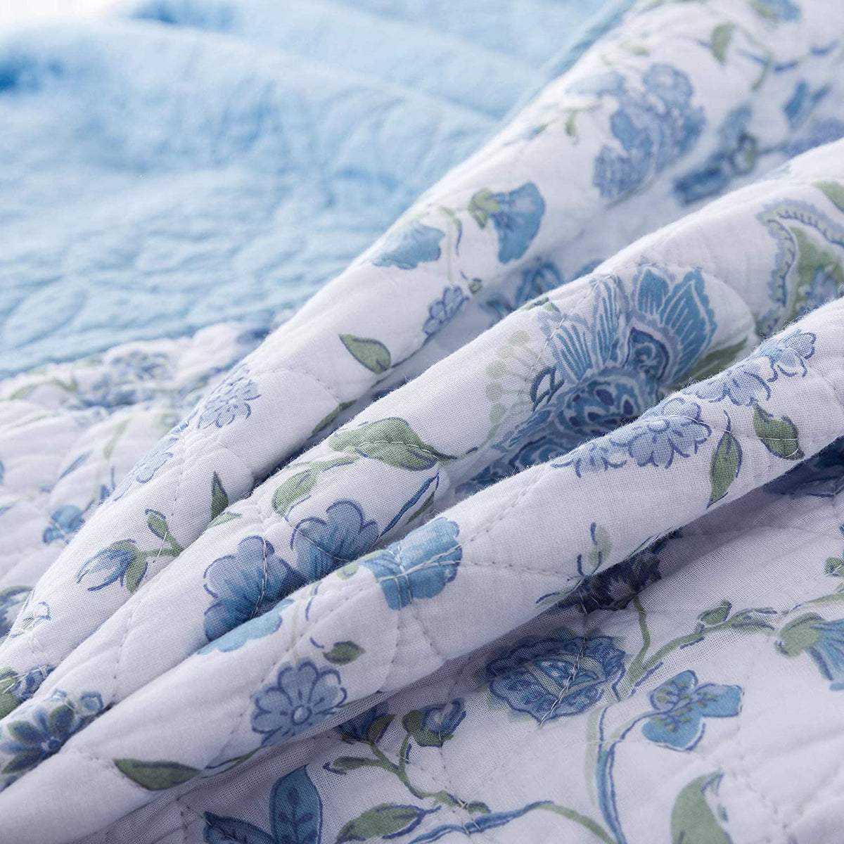 KASENTEX 100% Cotton Summer Ultra Soft Floral Design 3 Piece Reversible Bedding Set, Room Decor, Graduation Gifts