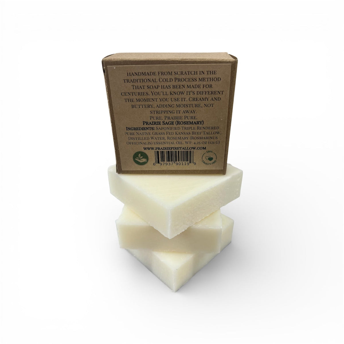 Grass Fed Beef Tallow Soap Bar (3 Pack) – Fragrance Free, Natural & Organic – Moisturizes & Soothes Face, Body & Hair – Handcrafted, Ideal for Sensitive & Dry Skin