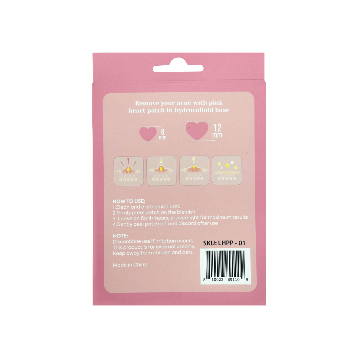 LURELLA Pink Heart Pimple Patches