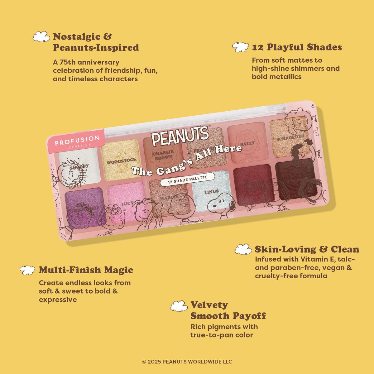 PROFUSION Peanuts 75th | The Gang’s All Here 12 Shade Palette