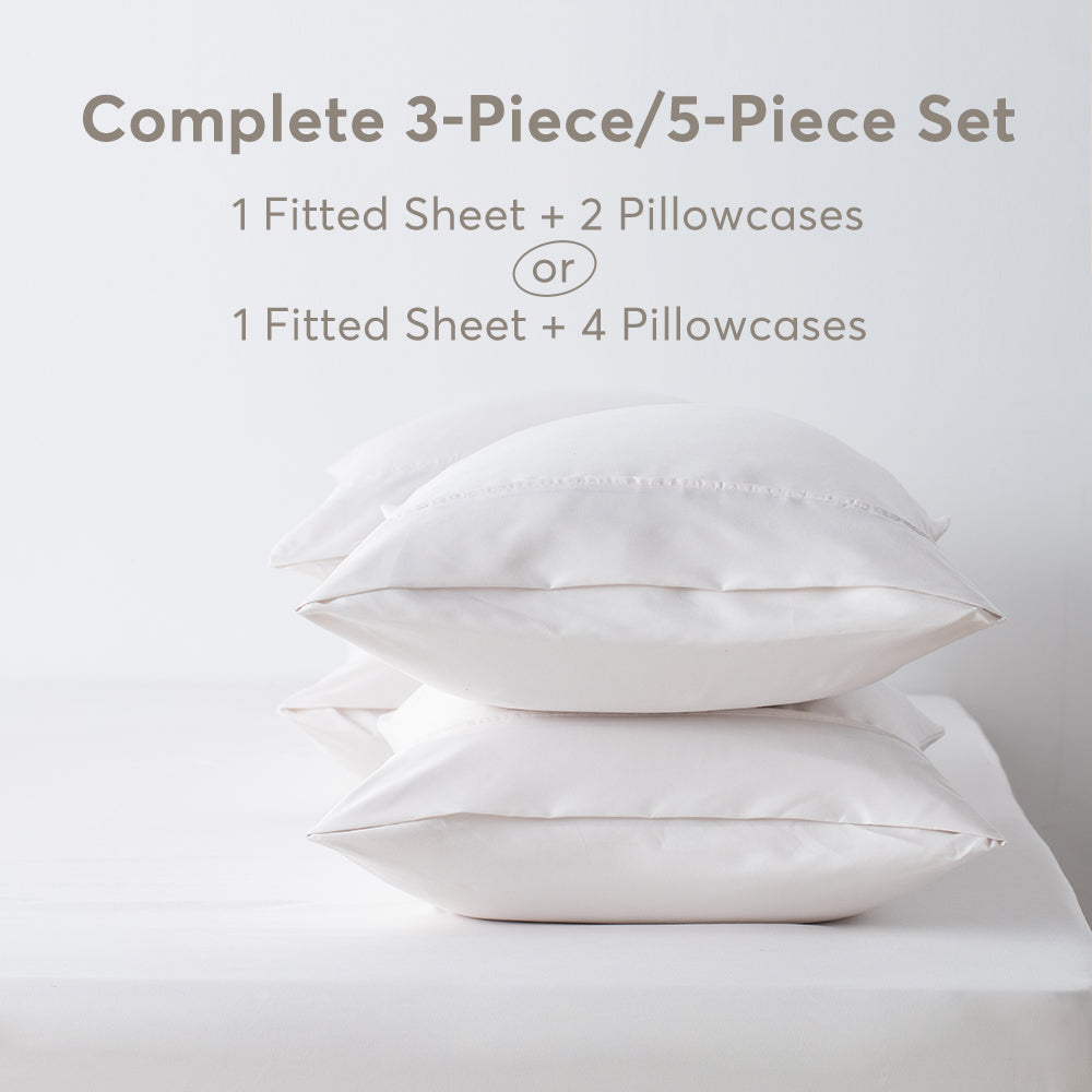 KASENTEX All Season Deep Pocket Fitted Sheet Set with Pillowcases, Room Decor, Graduation Gifts