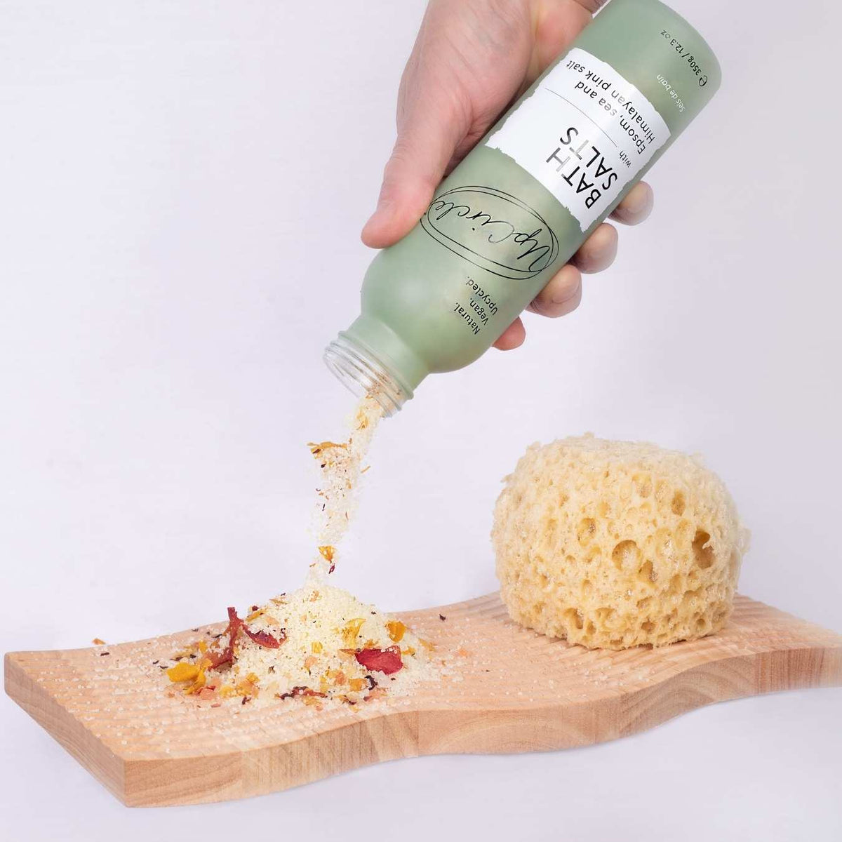 UPCIRCLE Bath Salts with Epsom, Sea and Himalayan Pink Salt
