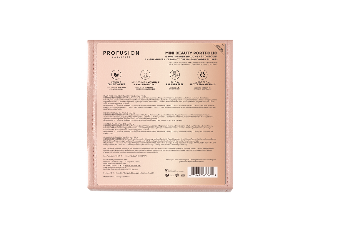 PROFUSION Mini Beauty Portfolio | 25 Shade Face, Eye, and Lip Beauty Kit