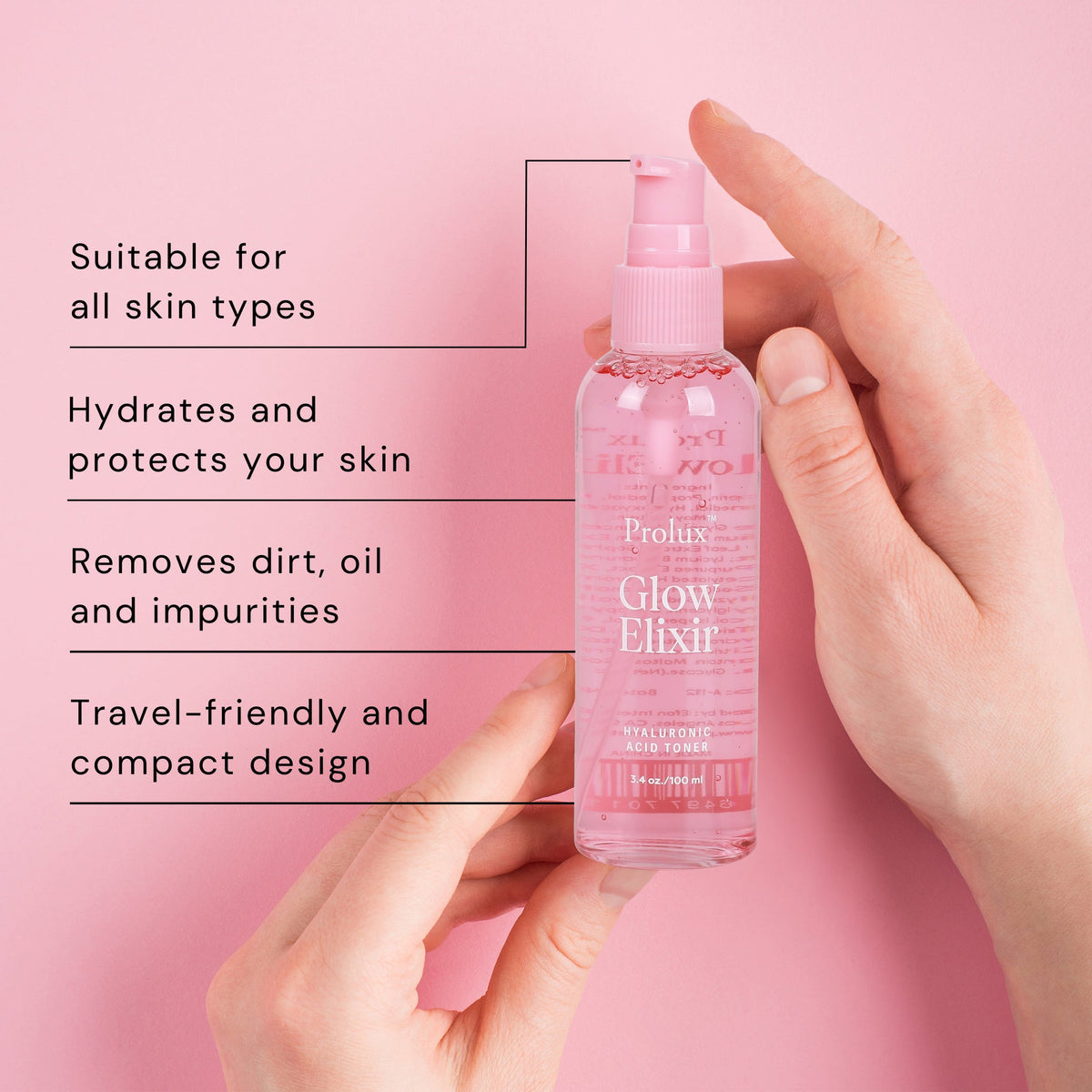 PROLUX Glow Elixir Hyaluronic Acid Toner for All Skin Types