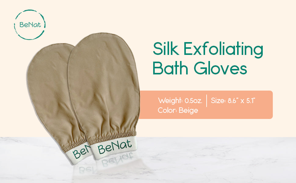 BENAT Silk Exfoliating Bath Gloves