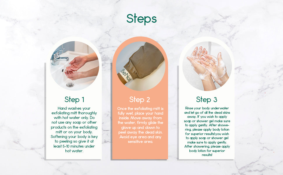 BENAT Silk Exfoliating Bath Gloves