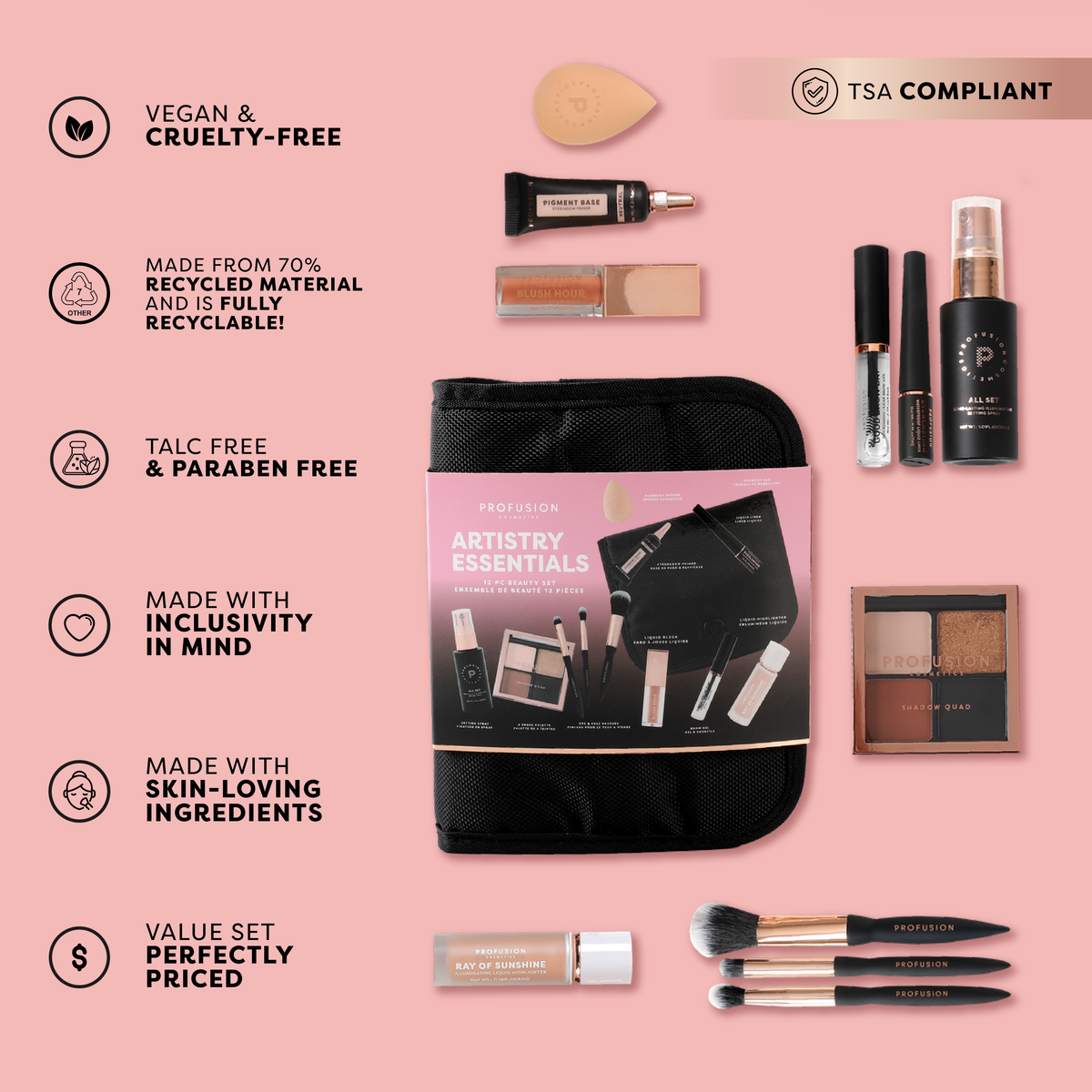 PROFUSION Artistry Essentials | 12 PC Beauty Set