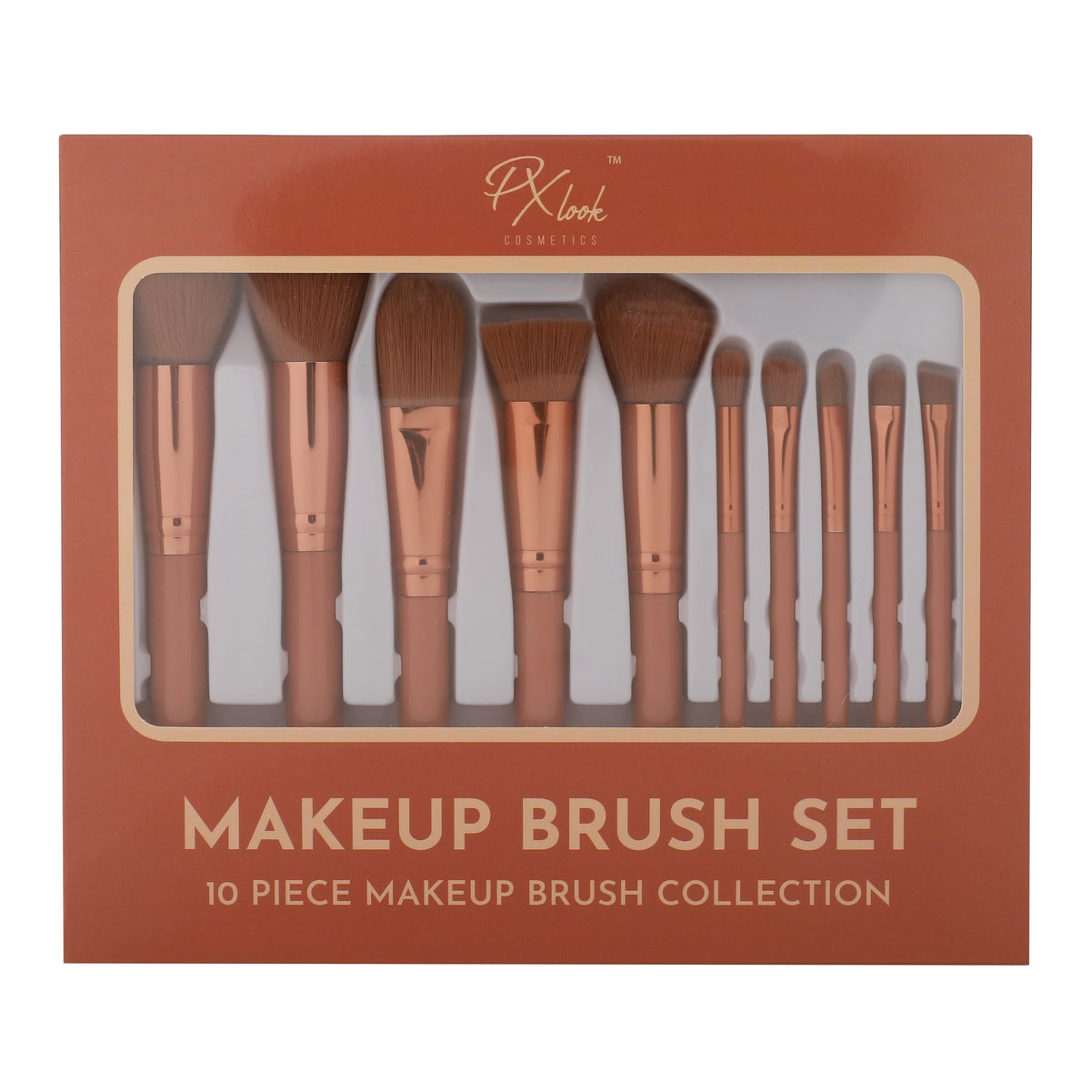 PROLUX Makeup Brush Set - 10 Piece Makeup Brush Collection