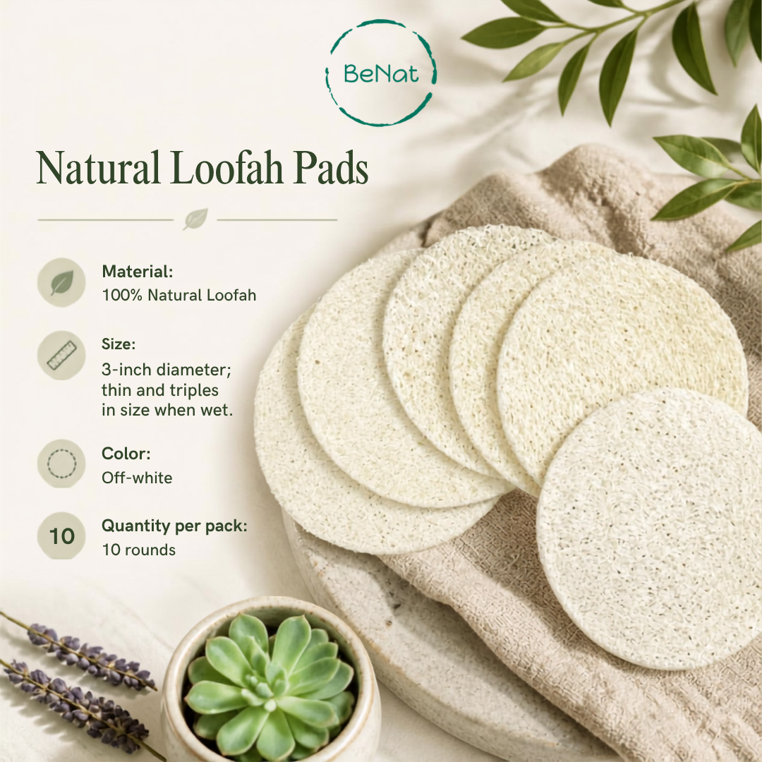 BENAT Natural Loofah Pads 5-pcs
