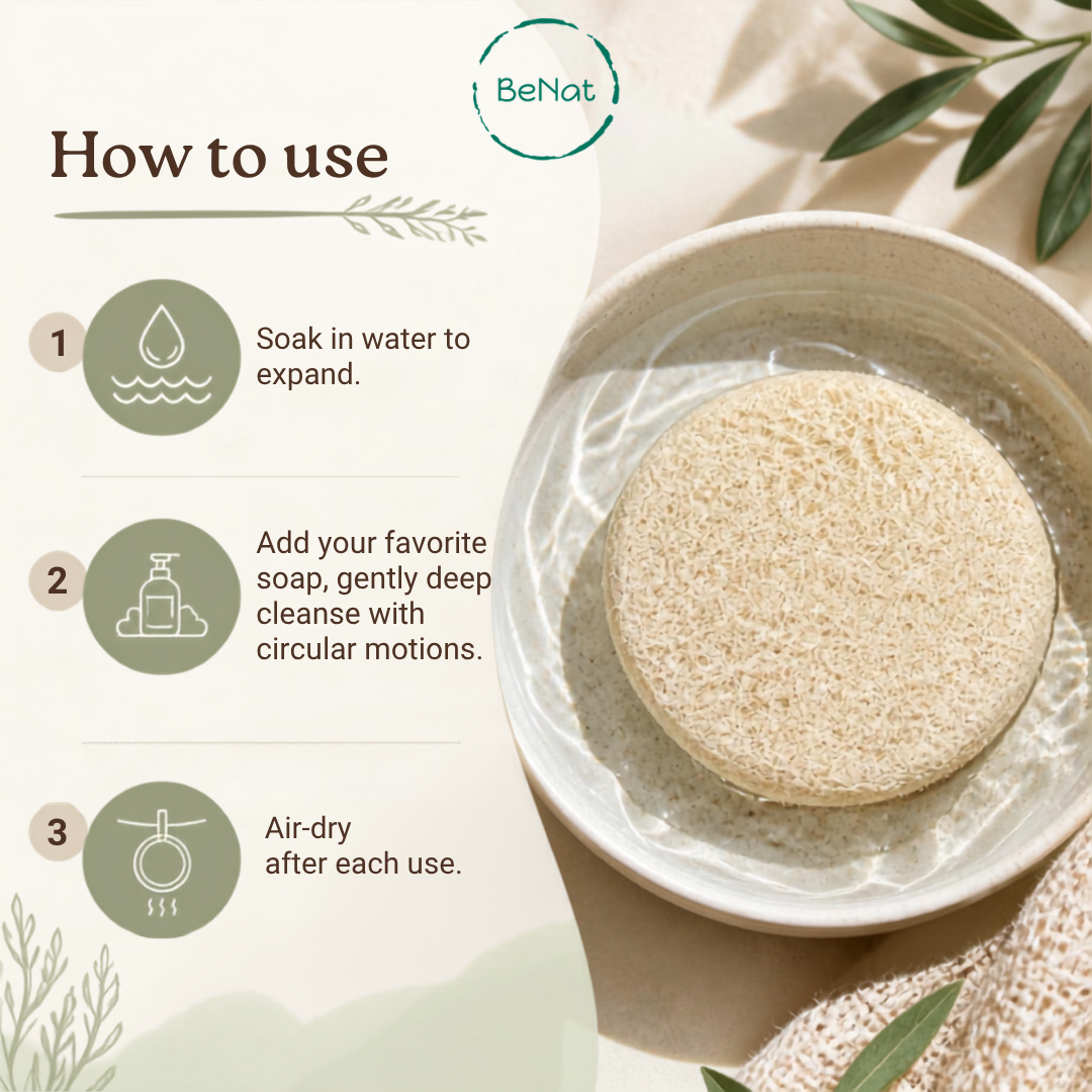 BENAT Natural Loofah Pads 5-pcs