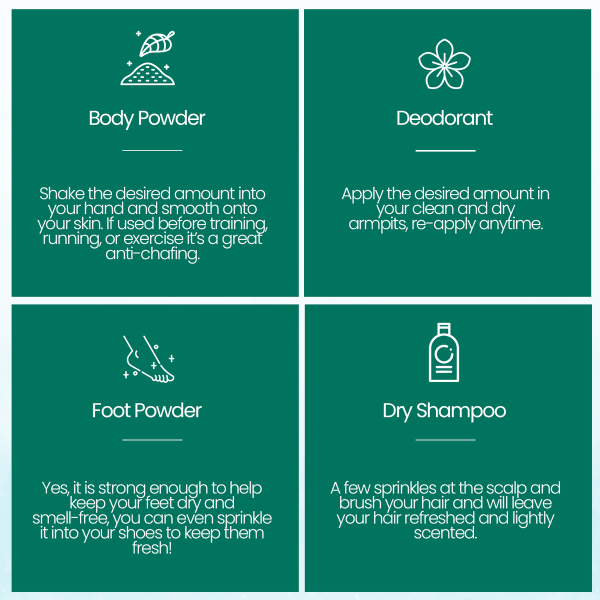 BENAT All-Natural Body Powder. Eco-Friendly.