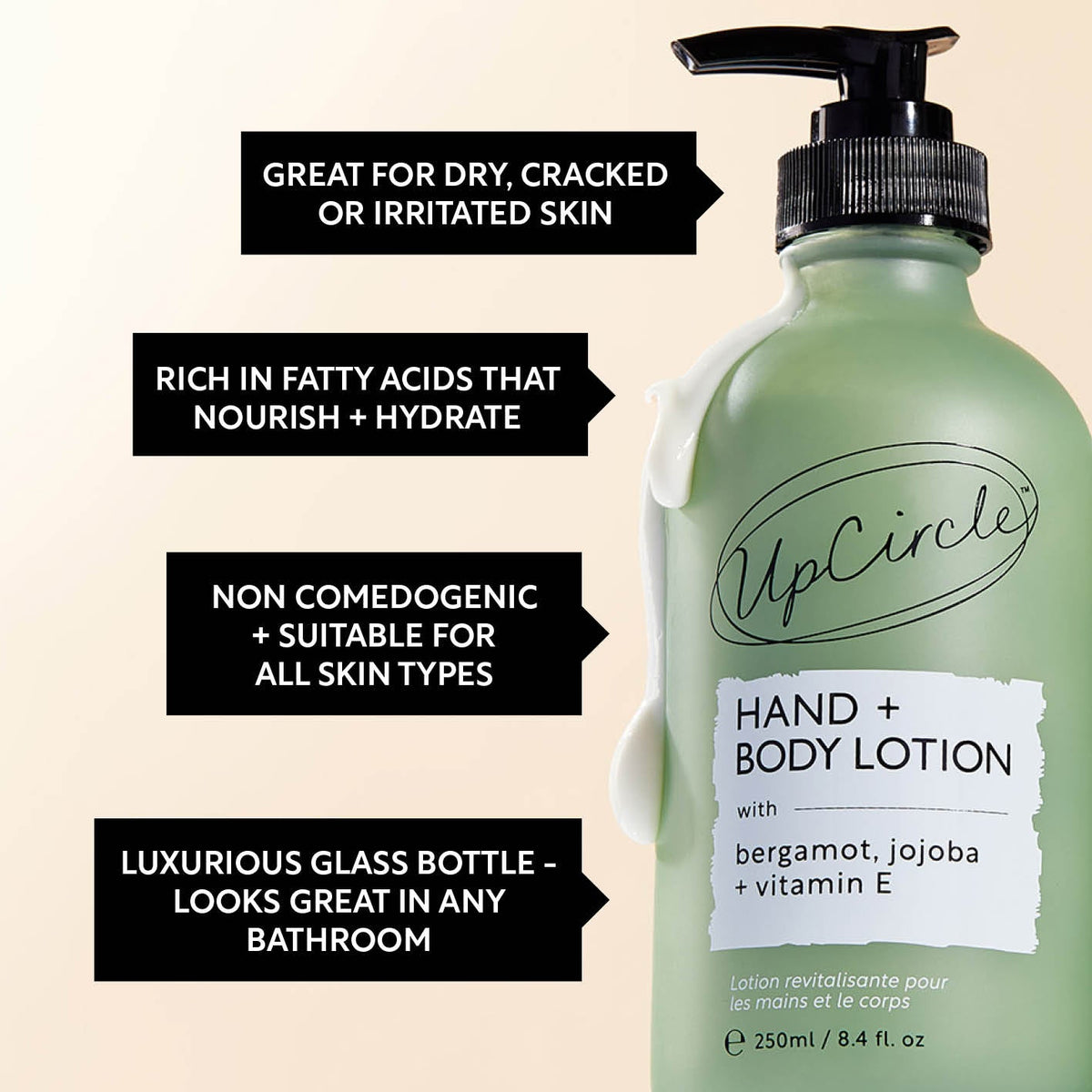 UPCIRCLE Hand + Body Lotion with Bergamot Water - Travel Size