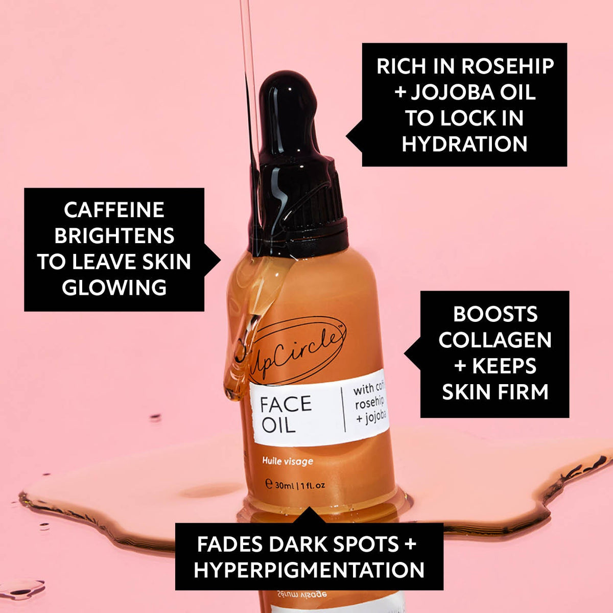 UPCIRCLE Organic Face Oil with Coffee Extract - Travel Size