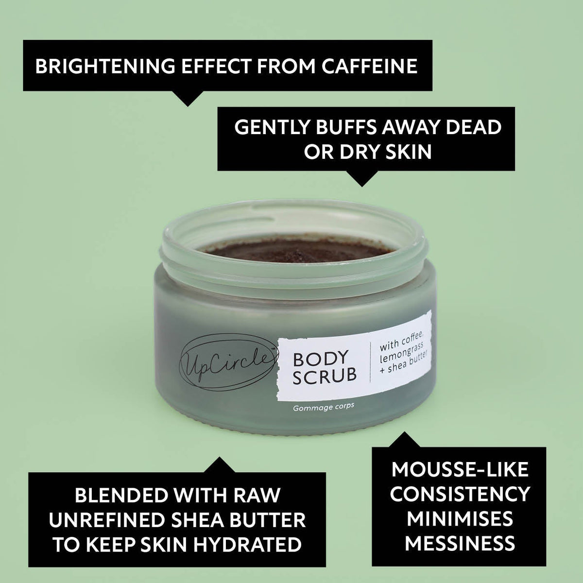 UPCIRCLE Coffee Body Scrub with Lemongrass