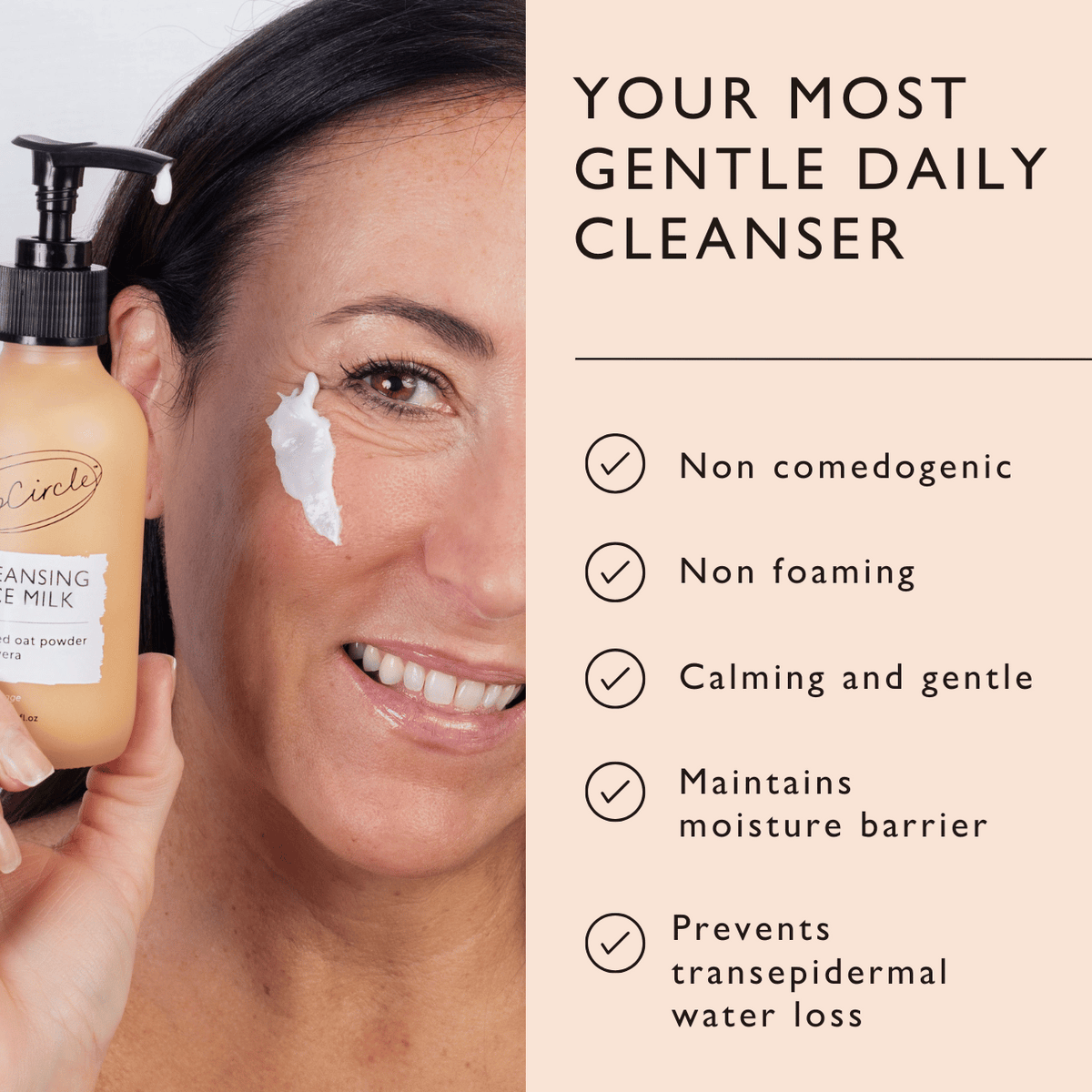 UPCIRCLE Cleansing Face Milk with Oat Powder - Travel Size