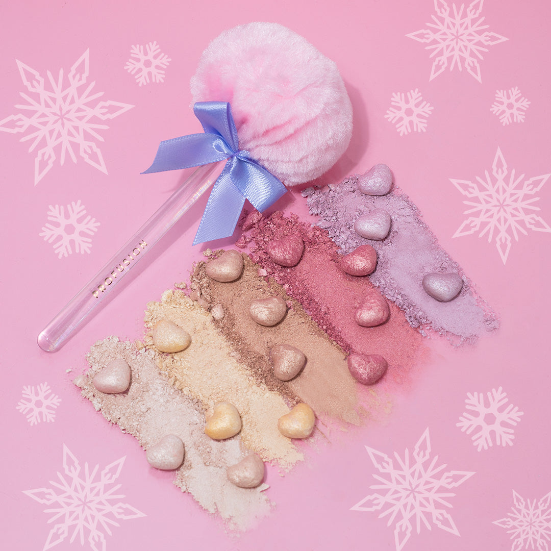 PROFUSION Frosted Snow Sparkle | Twinkling Lights Powder Puff Set