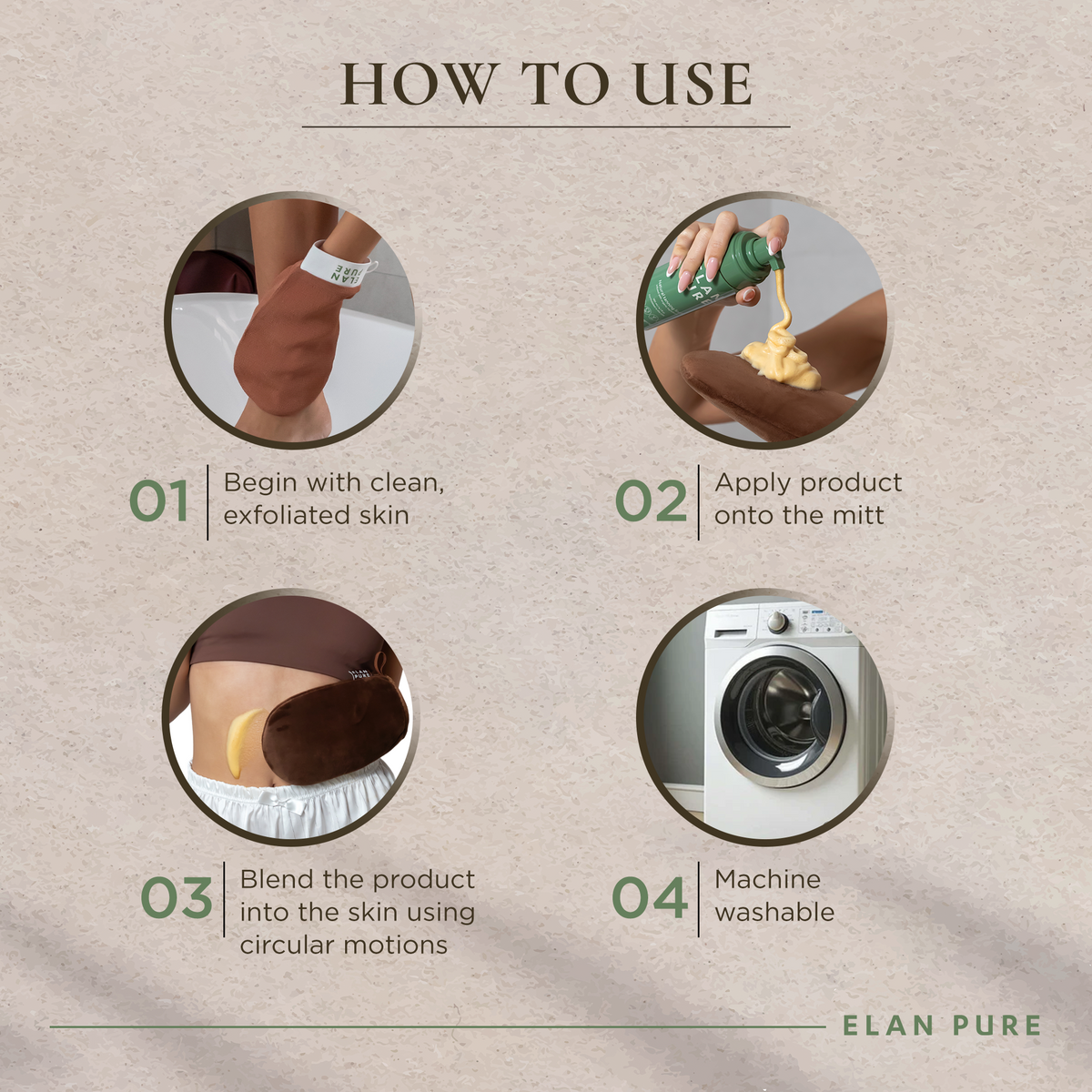 ELAN PURE Reusable Tanning Mitt