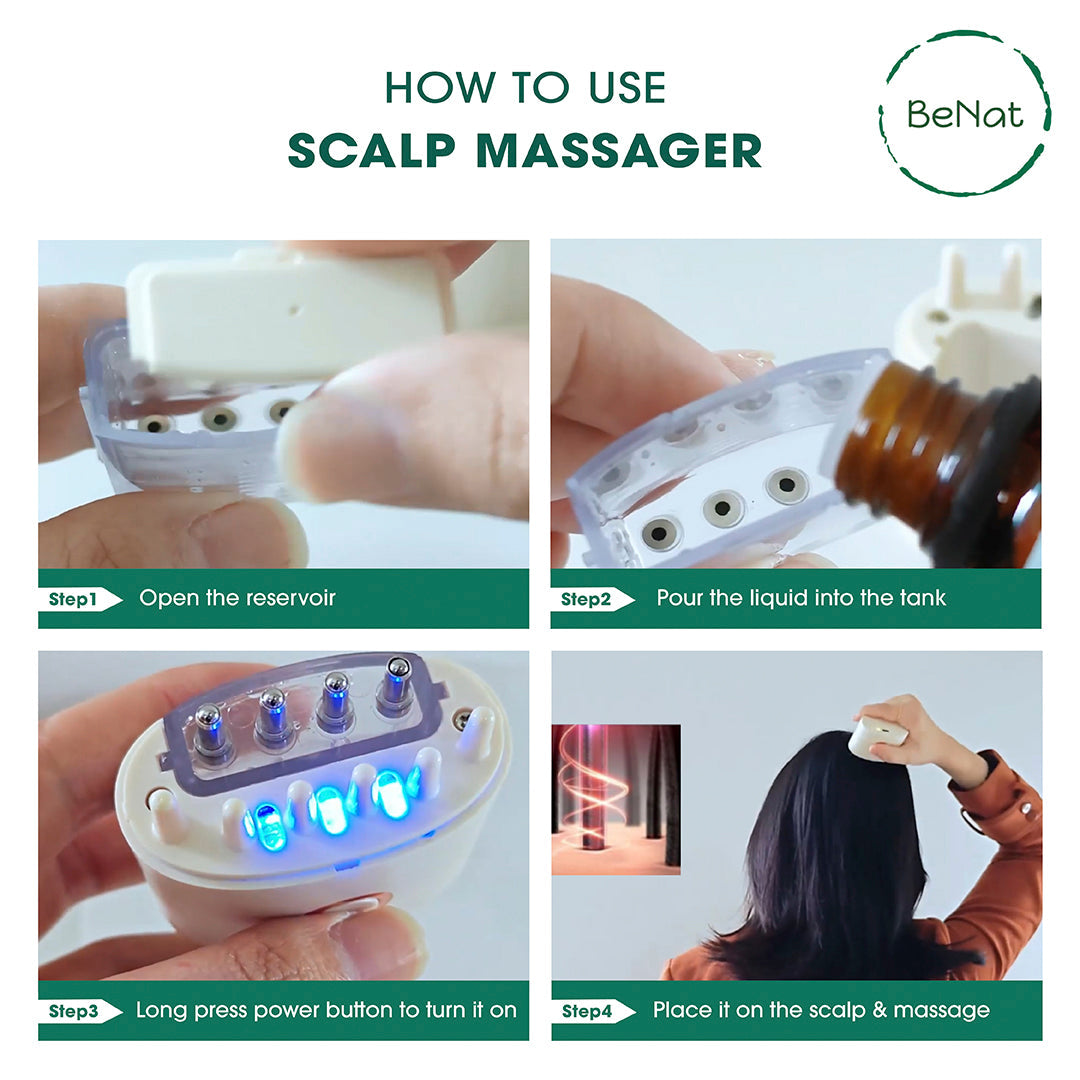 BENAT Electric Oil Applicator and Vibration Scalp Massager 2 in 1