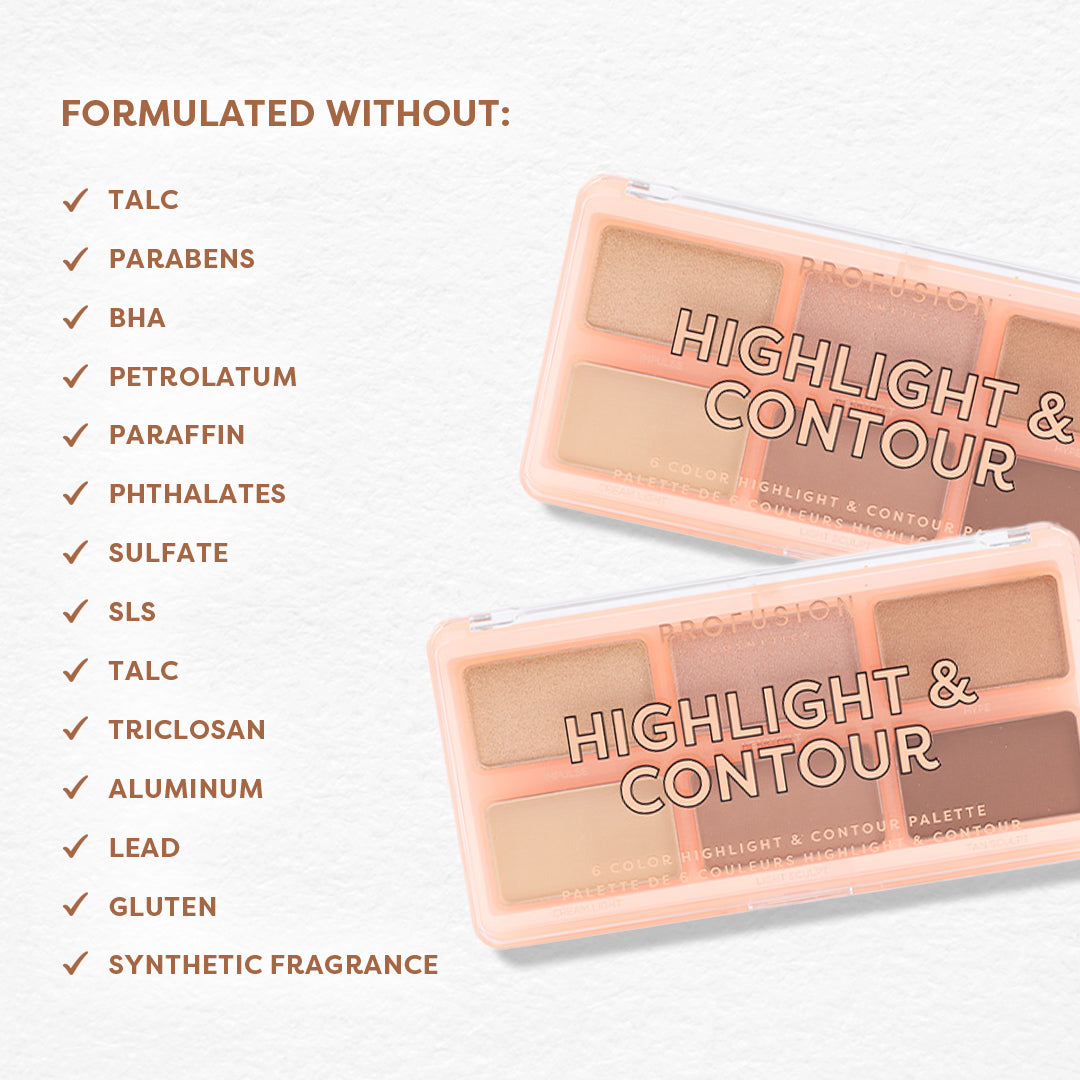 PROFUSION Highlight & Contour 6 Shade Face Palette