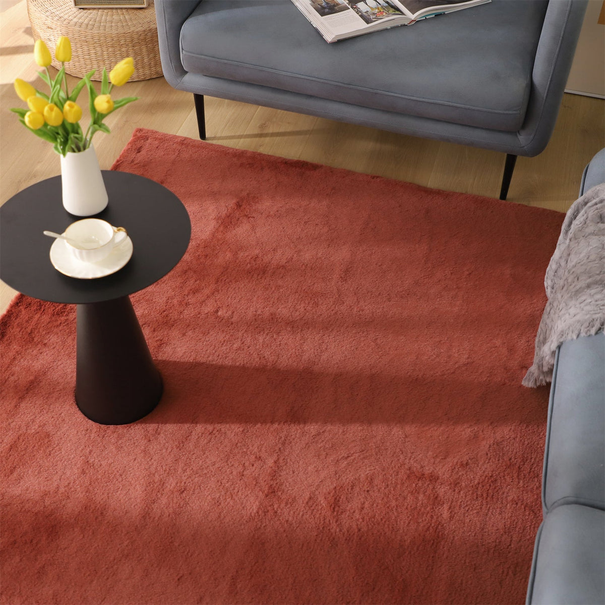 Kasentex Fluffy Elegant Faux Fur Area Rugs, Ultra Soft, Room Decor, Graduation Gifts, Fathers Day Gift, Mom Gift