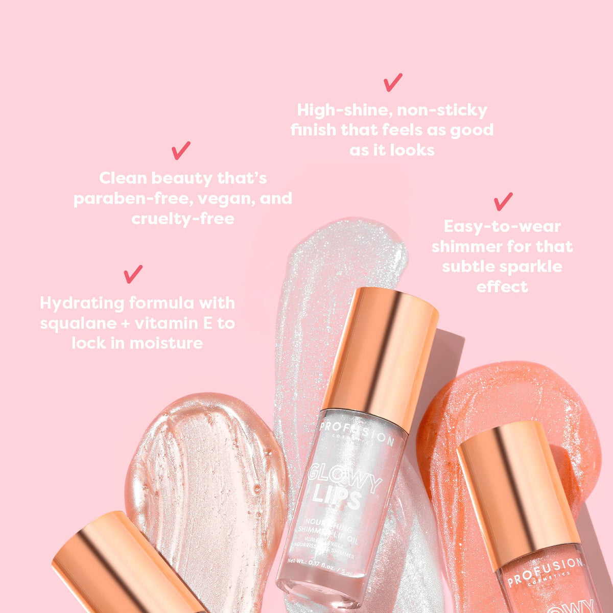 PROFUSION Glowy Lips Nourishing Shimmer Lip Oil
