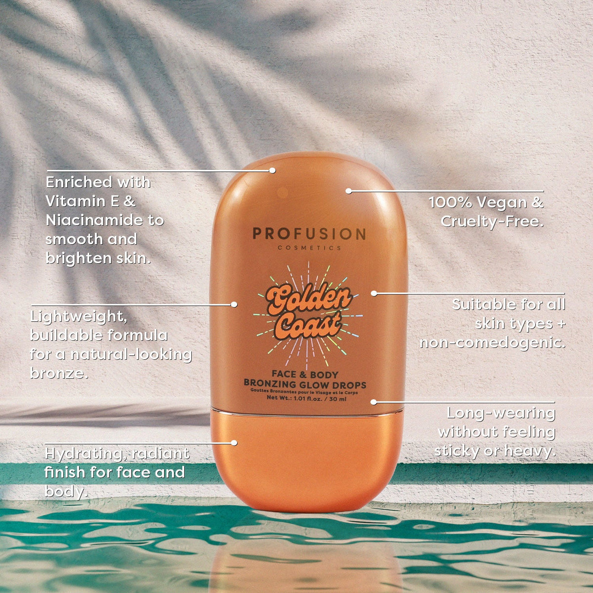 PROFUSION Golden Coast - Face & Body Bronzing Glow Drops