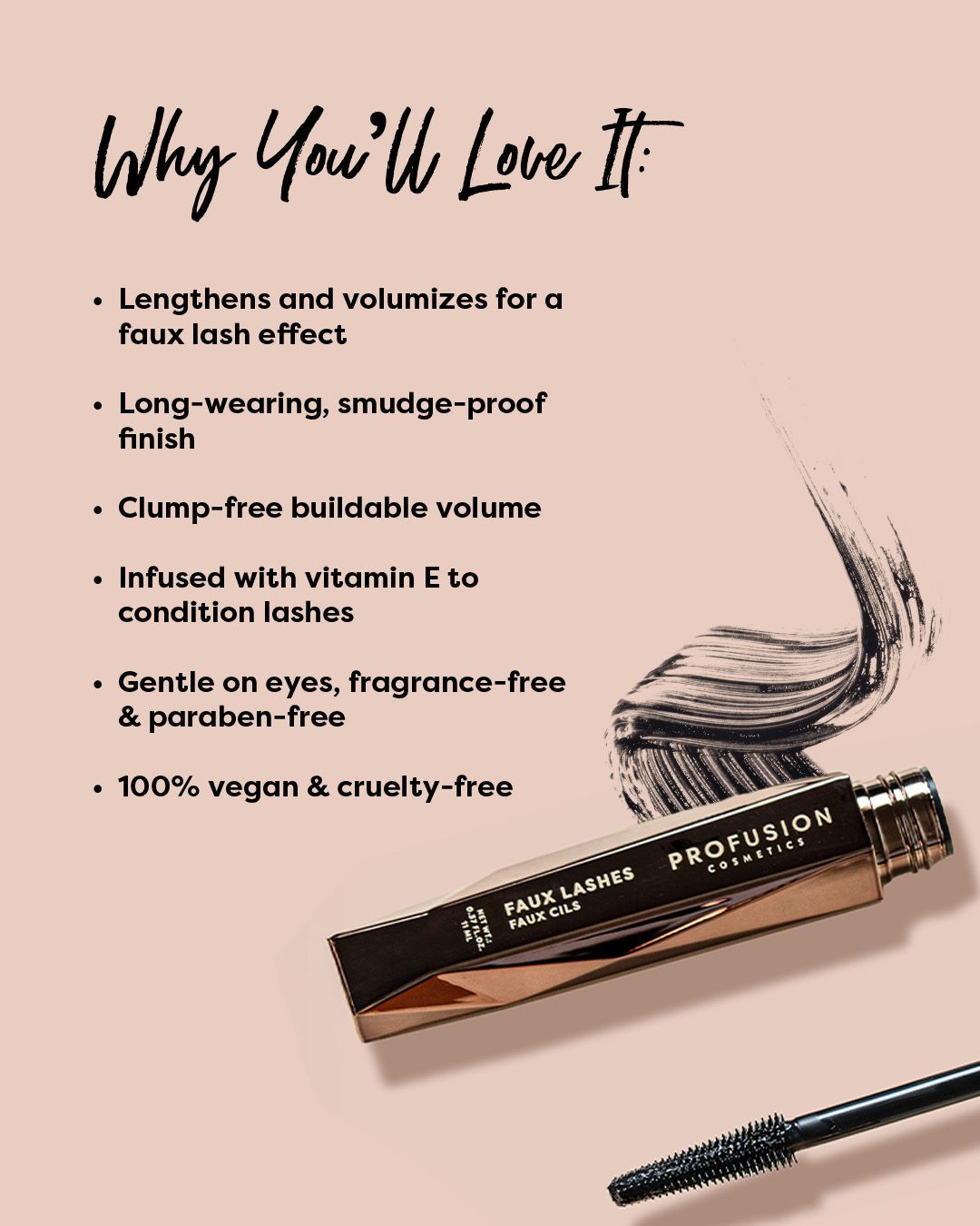 PROFUSION Faux Lashes | Lengthening & Volumizing Mascara