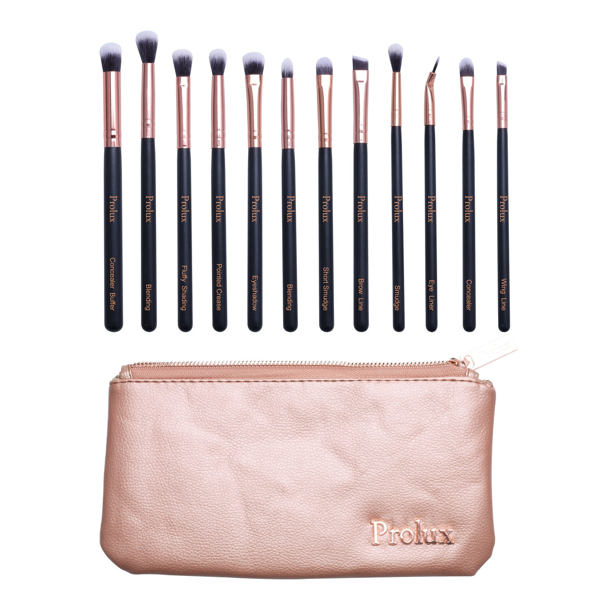 PROLUX Deluxe 12 Piece Eye Makeup Brush Set