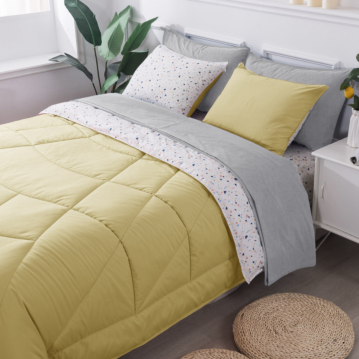 KASENTEX Reversible 5 and 7 Piece Ultra Soft Cozy Bed Comforter Sets, Room Decor