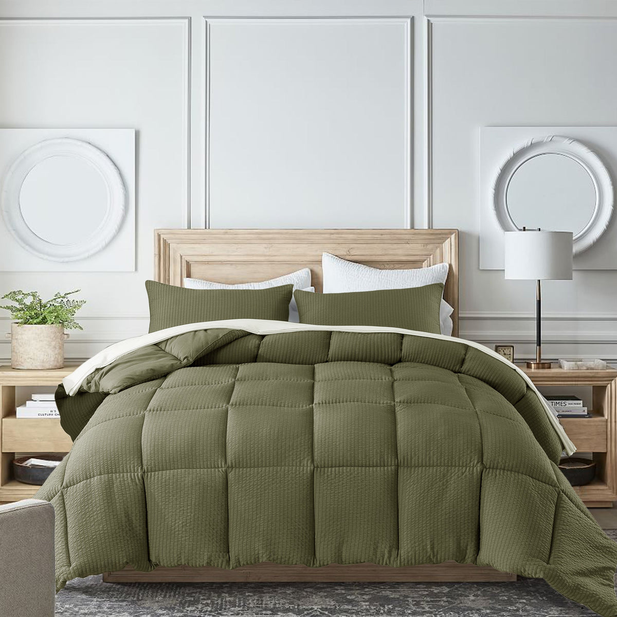 KASENTEX Ultra Soft All Season Down Alternative Reversible Comforter, Twin, Queen, King, Room Decor, Graduation Gifts
