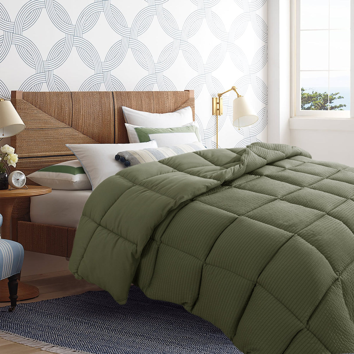 KASENTEX Ultra Soft All Season Down Alternative Reversible Comforter, Twin, Queen, King, Room Decor, Graduation Gifts
