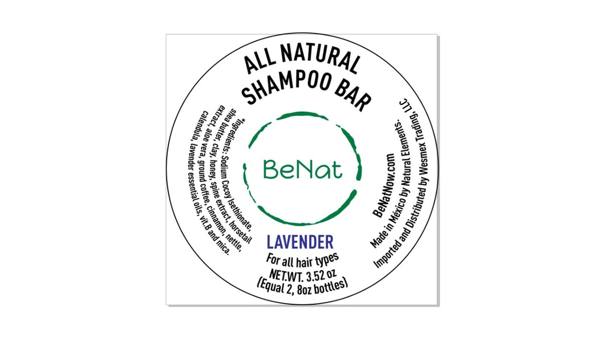 BENAT All-Natural Shampoo Bar. Plastic-Free