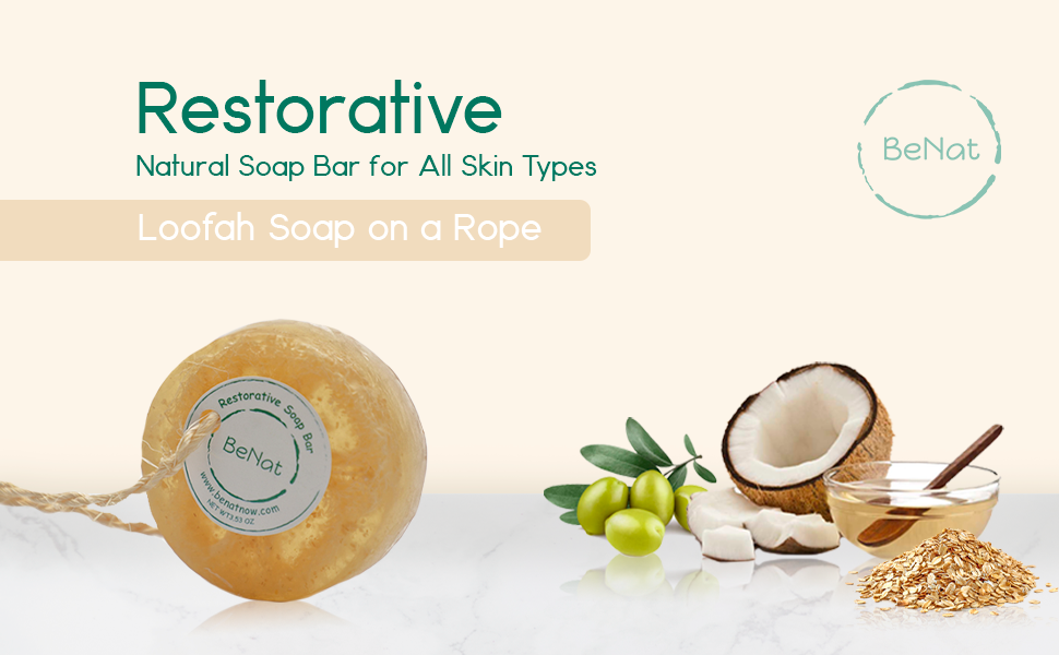 BENAT Restorative Soap Bar. Oat, Honey, and Olive Oil.