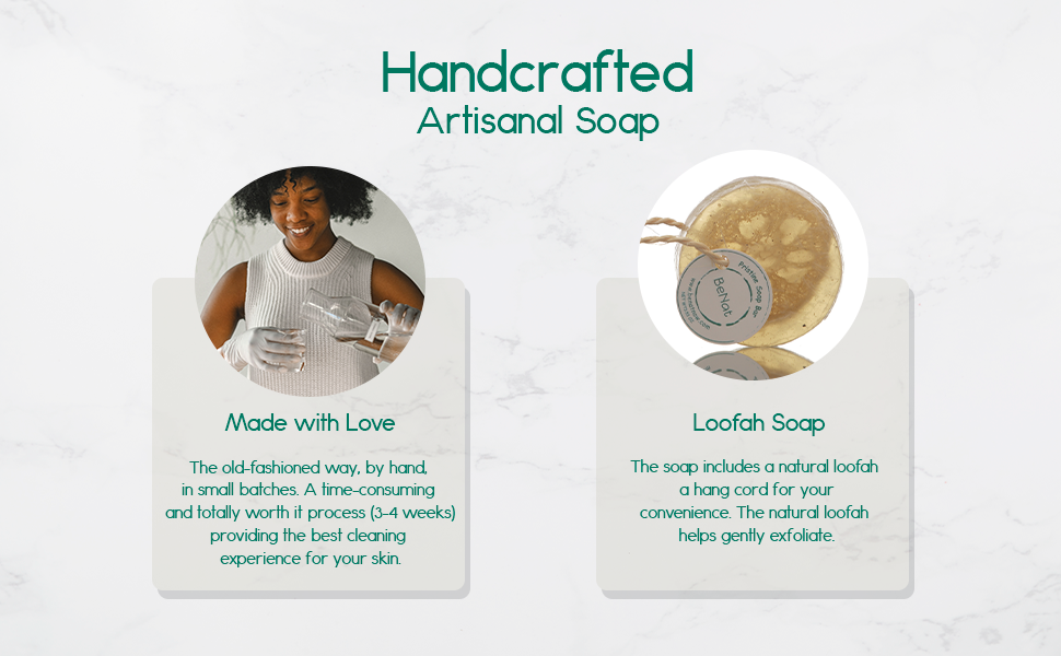 BENAT Pristine Soap Bar. Green Clay, Bamboo, and Green Tea.