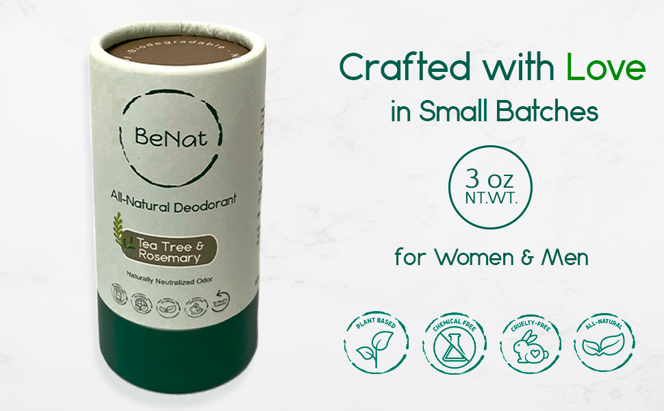 BENAT All Natural, Plastic-Free Deodorants