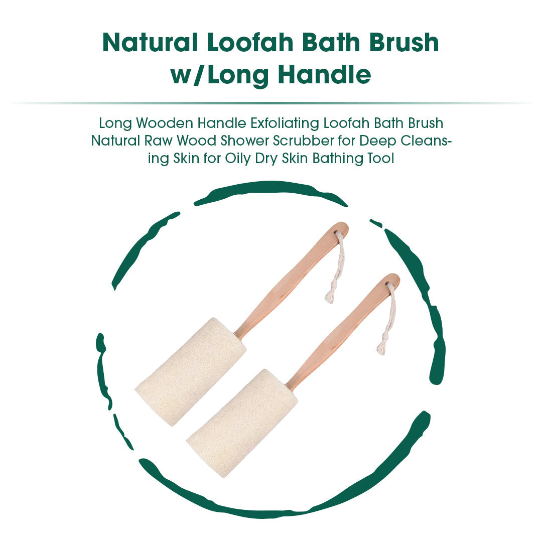 BENAT Natural Loofah Bath Brush w/Long Handle.