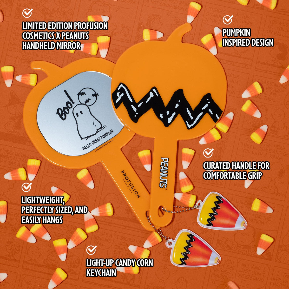 PROFUSION Peanuts Halloween| Hello Great Pumpkin Handheld Mirror