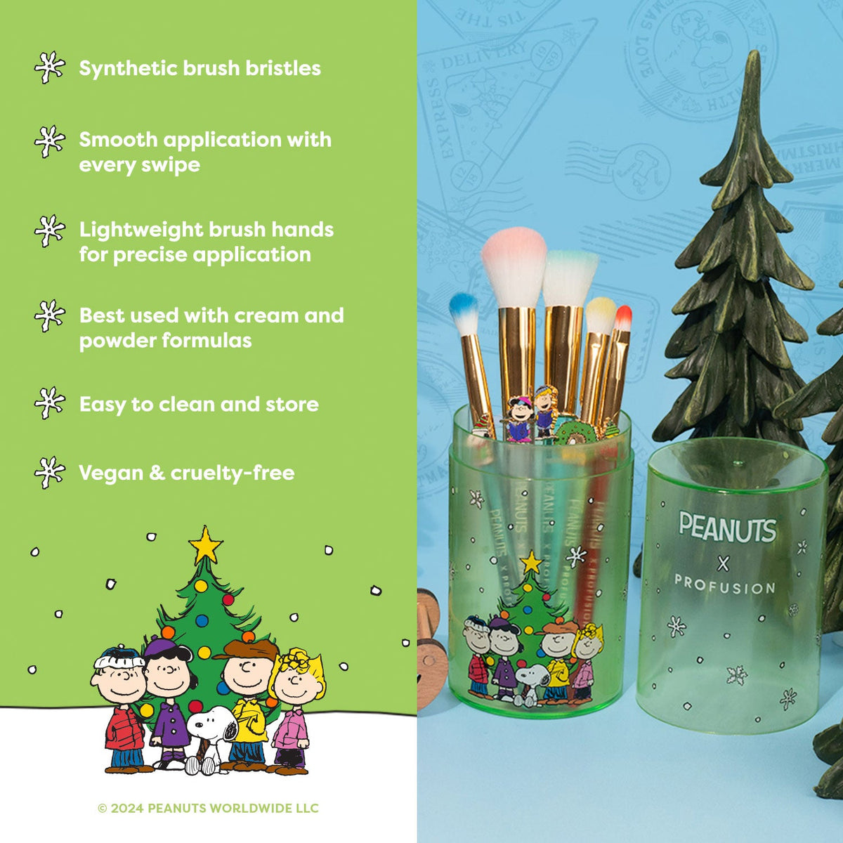 PROFUSION Peanuts Holiday | Merry & Bright Brush Set with Case