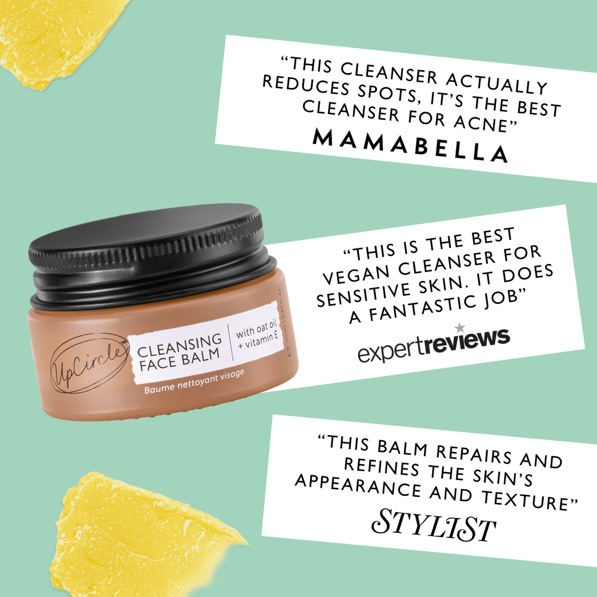 UPCIRCLE Cleansing Face Balm with Oat Oil + Vitamin E - Travel Size