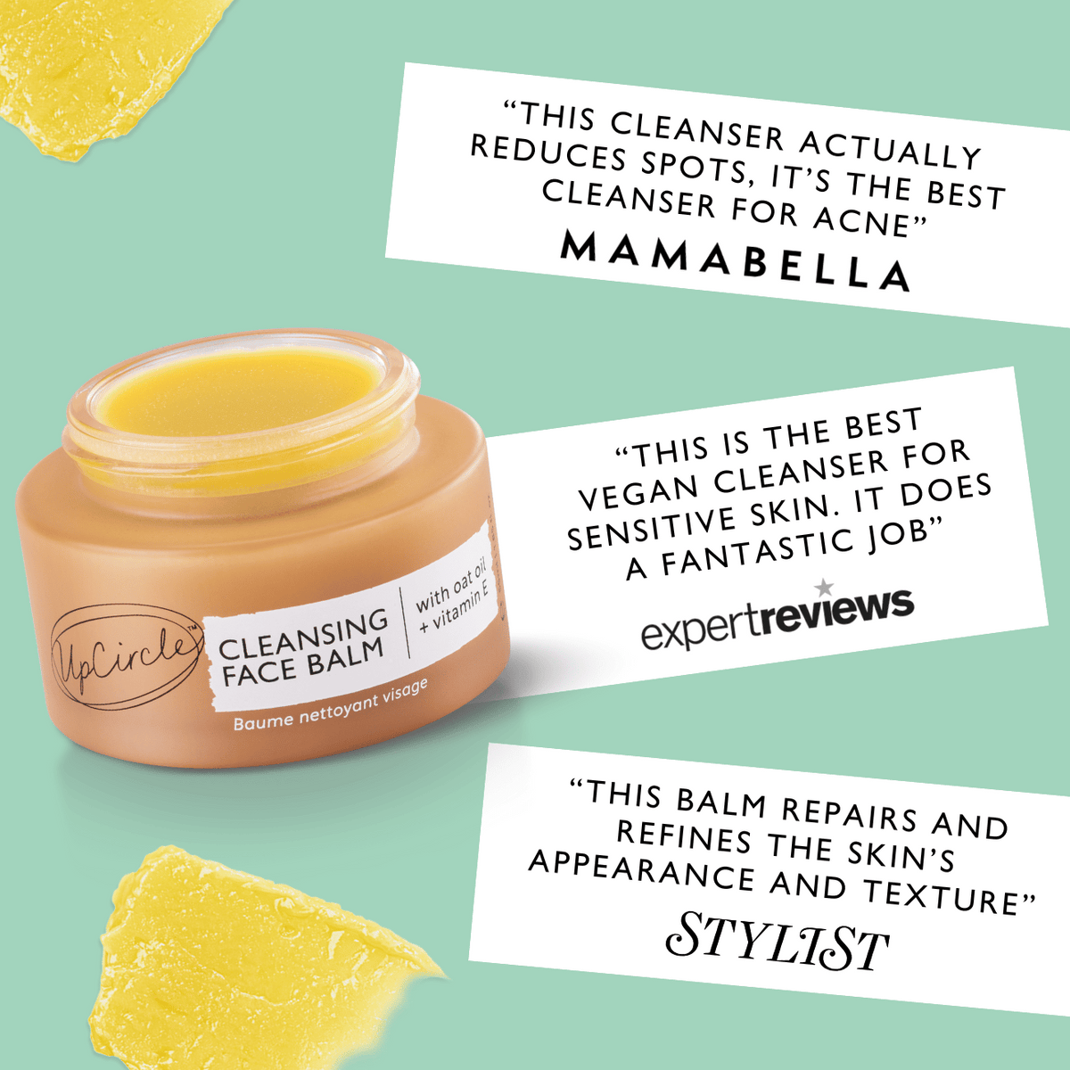 UPCIRCLE Cleansing Face Balm with Oat Oil + Vitamin E