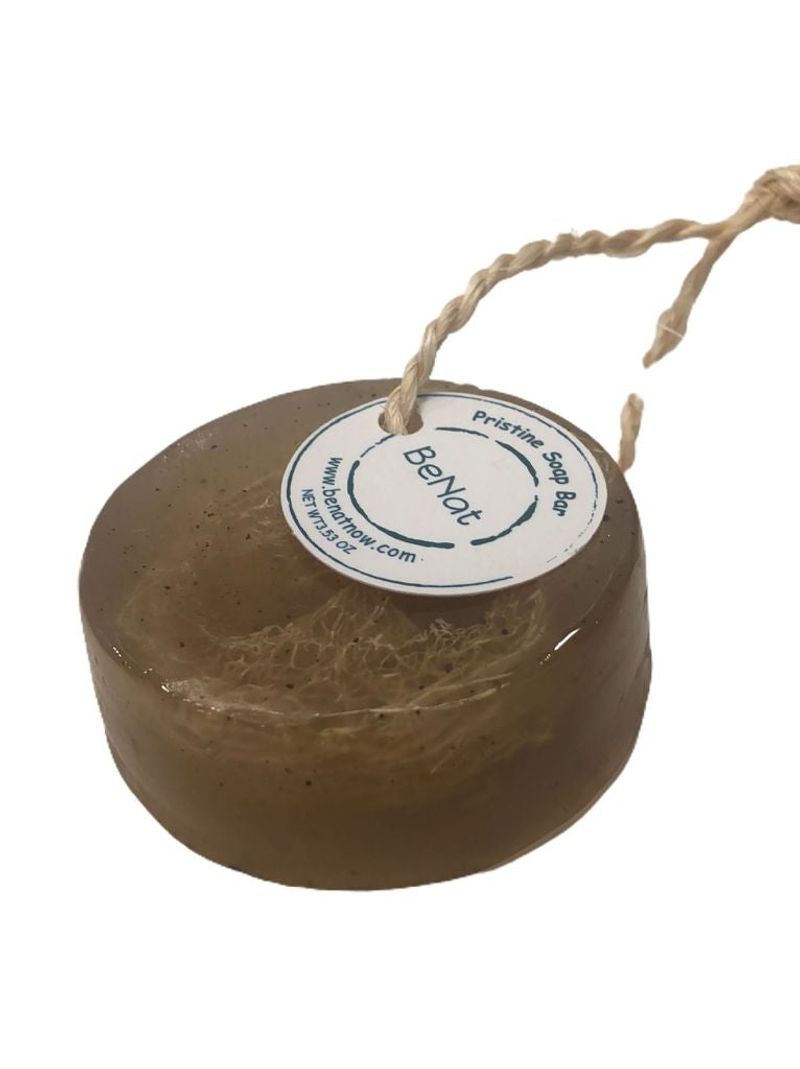 BENAT Pristine Soap Bar. Green Clay, Bamboo, and Green Tea.