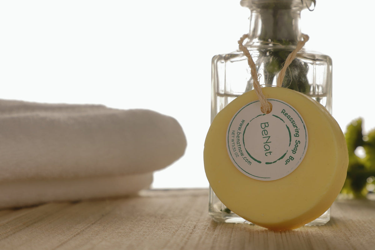BENAT Reassuring Soap Bar. Wheat, Olive, and Almond Oil.