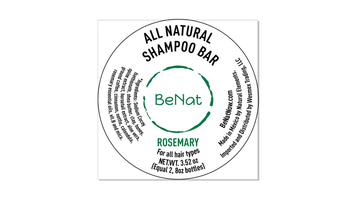 BENAT All-Natural Shampoo Bar. Plastic-Free