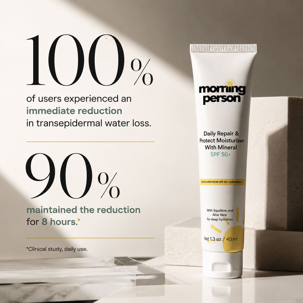 MORNING PERSON Daily Repair Moisturizer with Mineral SPF 50