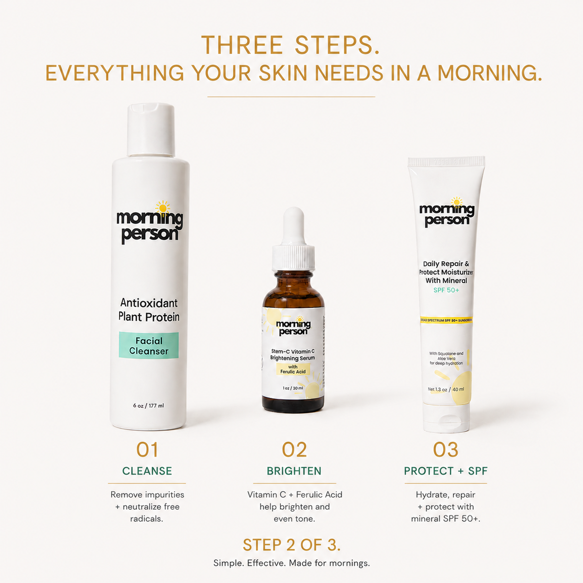 MORNING PERSON Stem-C Vitamin C Brightening Serum with Ferulic Acid