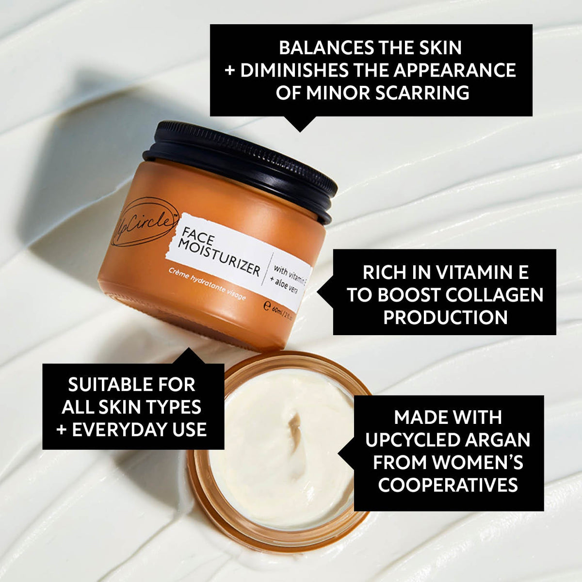 UPCIRCLE Face Moisturizer with Vitamin E - Jumbo