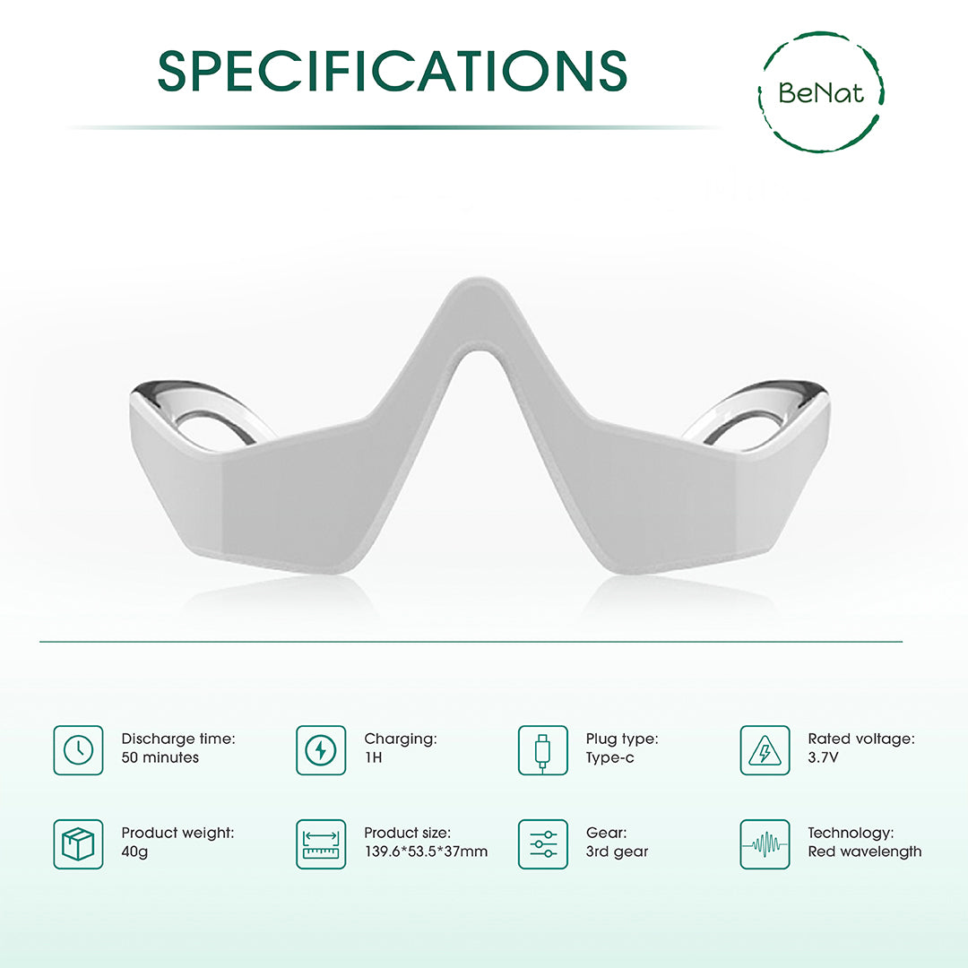 BENAT Under-Eye Red Light Therapy Skin Rejuvenation and Relaxation Massager